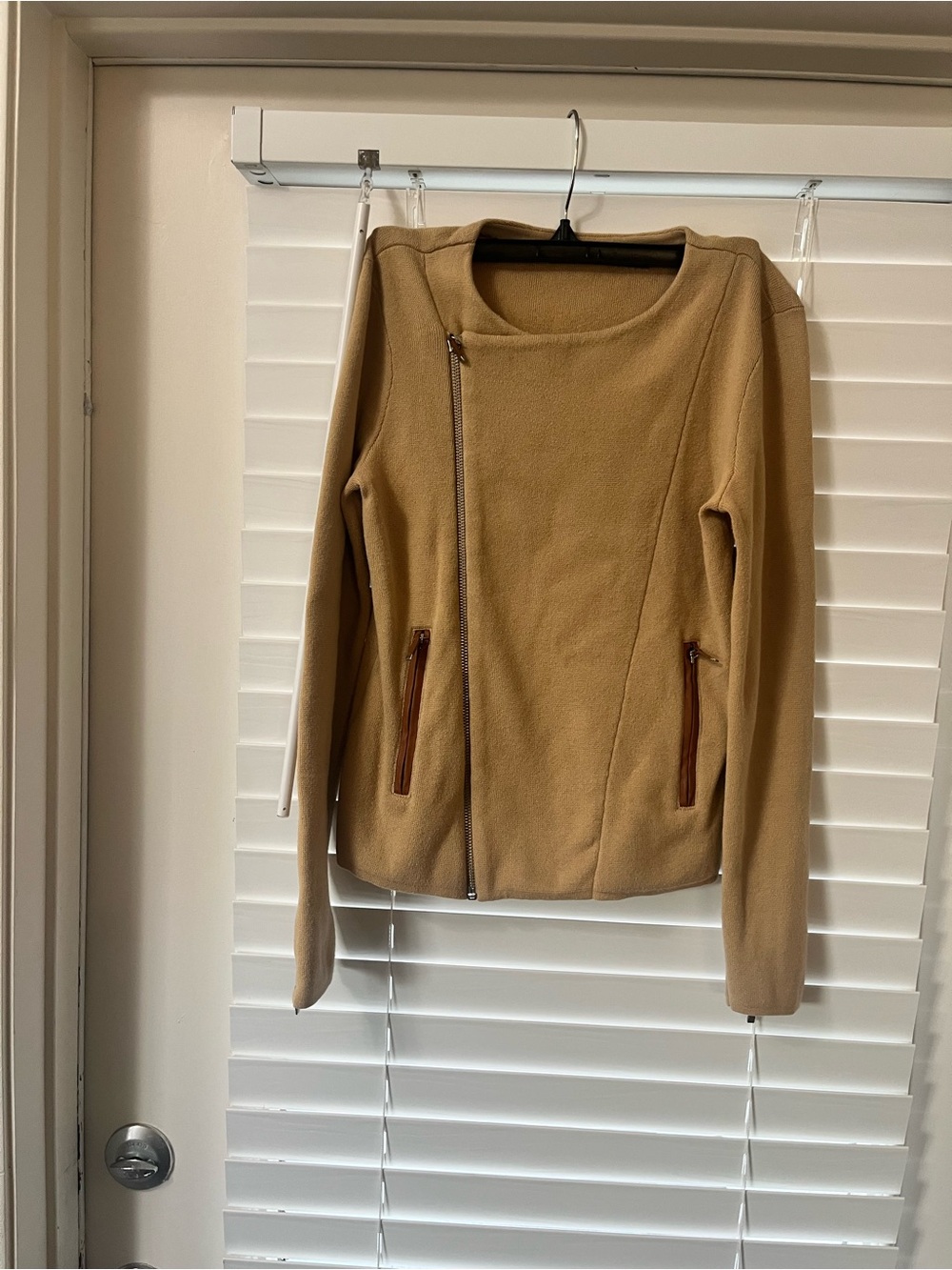 Lauren Ralph Lauren Camel Asymmetrical Zip Jacket